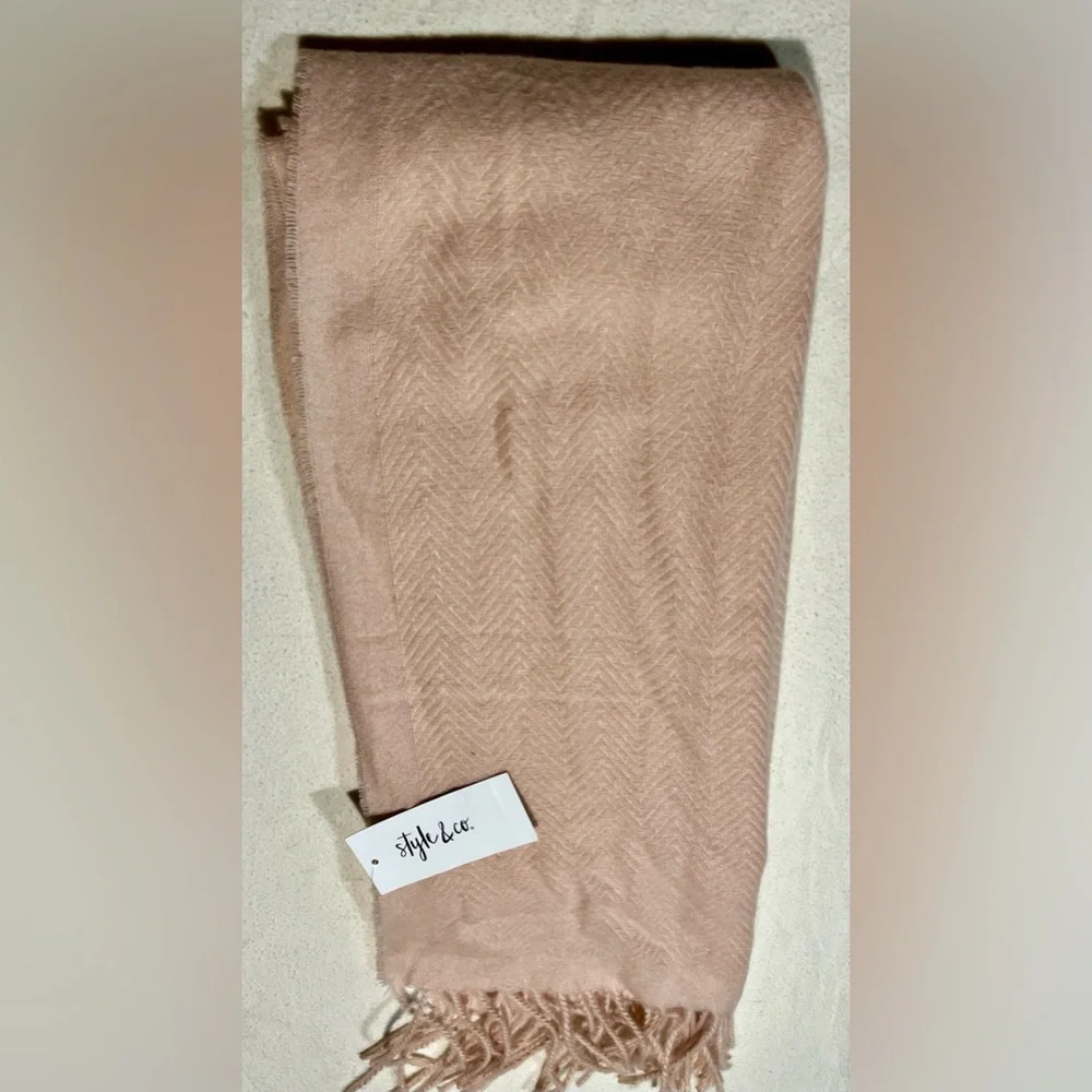 Style & Co. Soft Pink Fringed Scarf